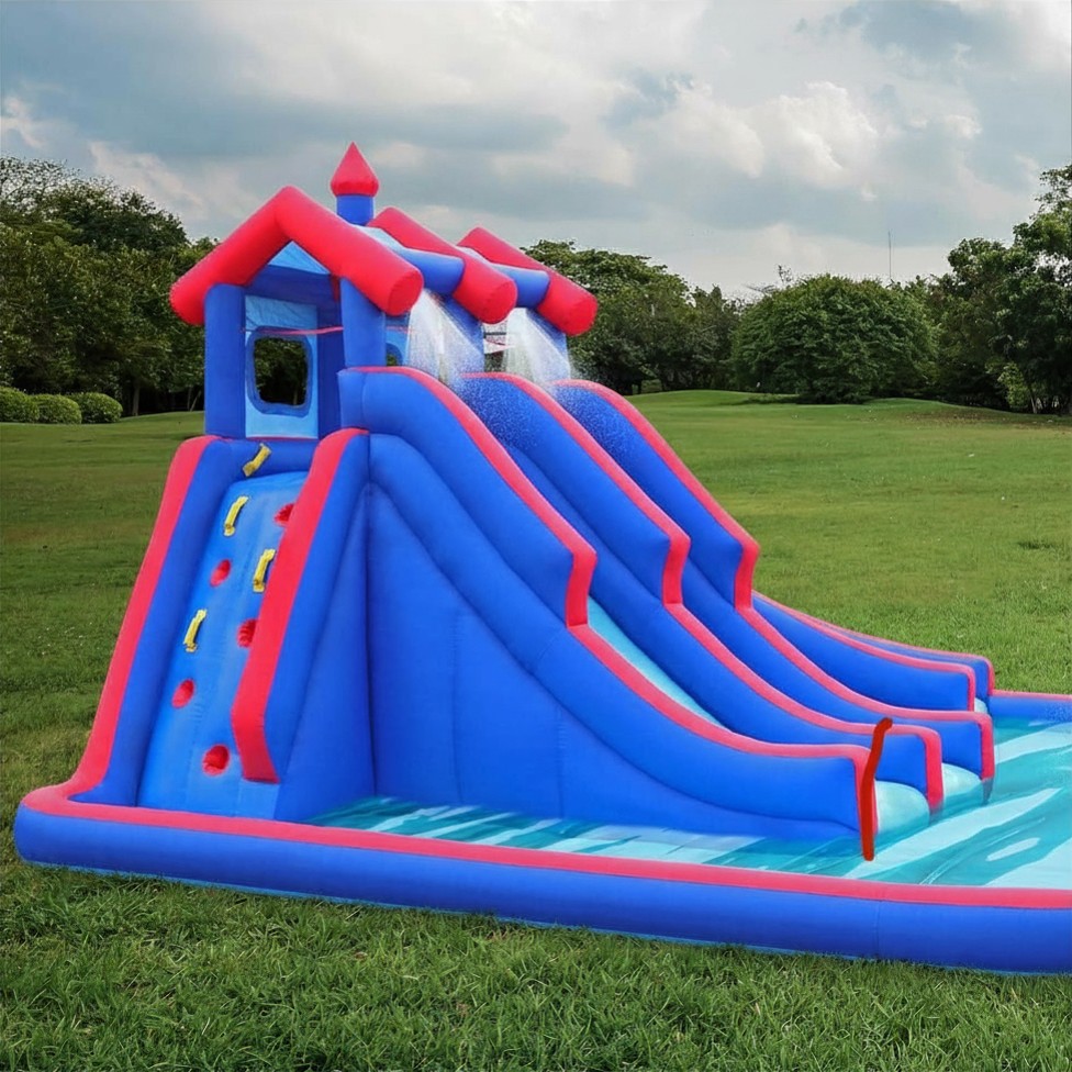 Triple Blue Water Slide